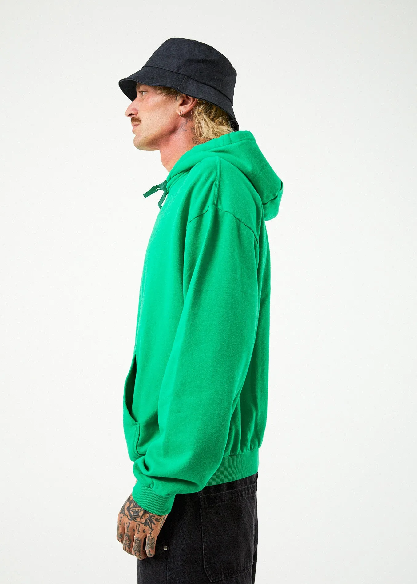 AFENDS Mens Caught In The Wild - Graphic Hoodie - Forest
