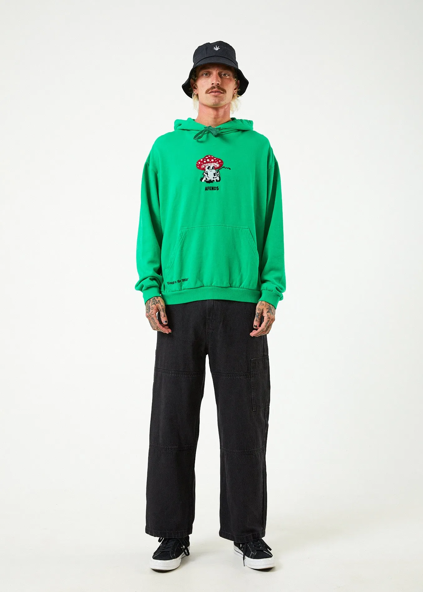 AFENDS Mens Caught In The Wild - Graphic Hoodie - Forest