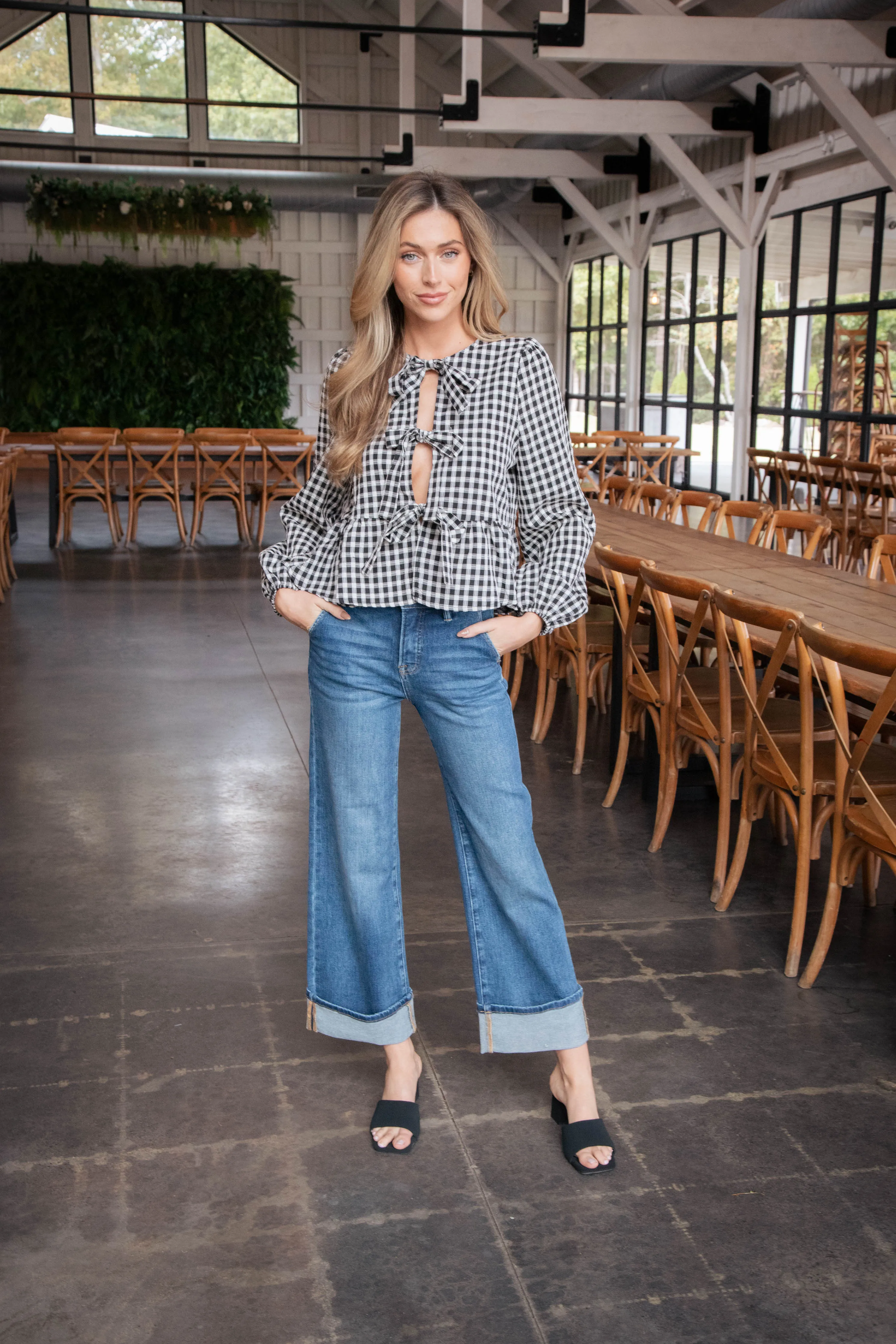 Arwen Tummy Control Cuffed Jeans, Dark