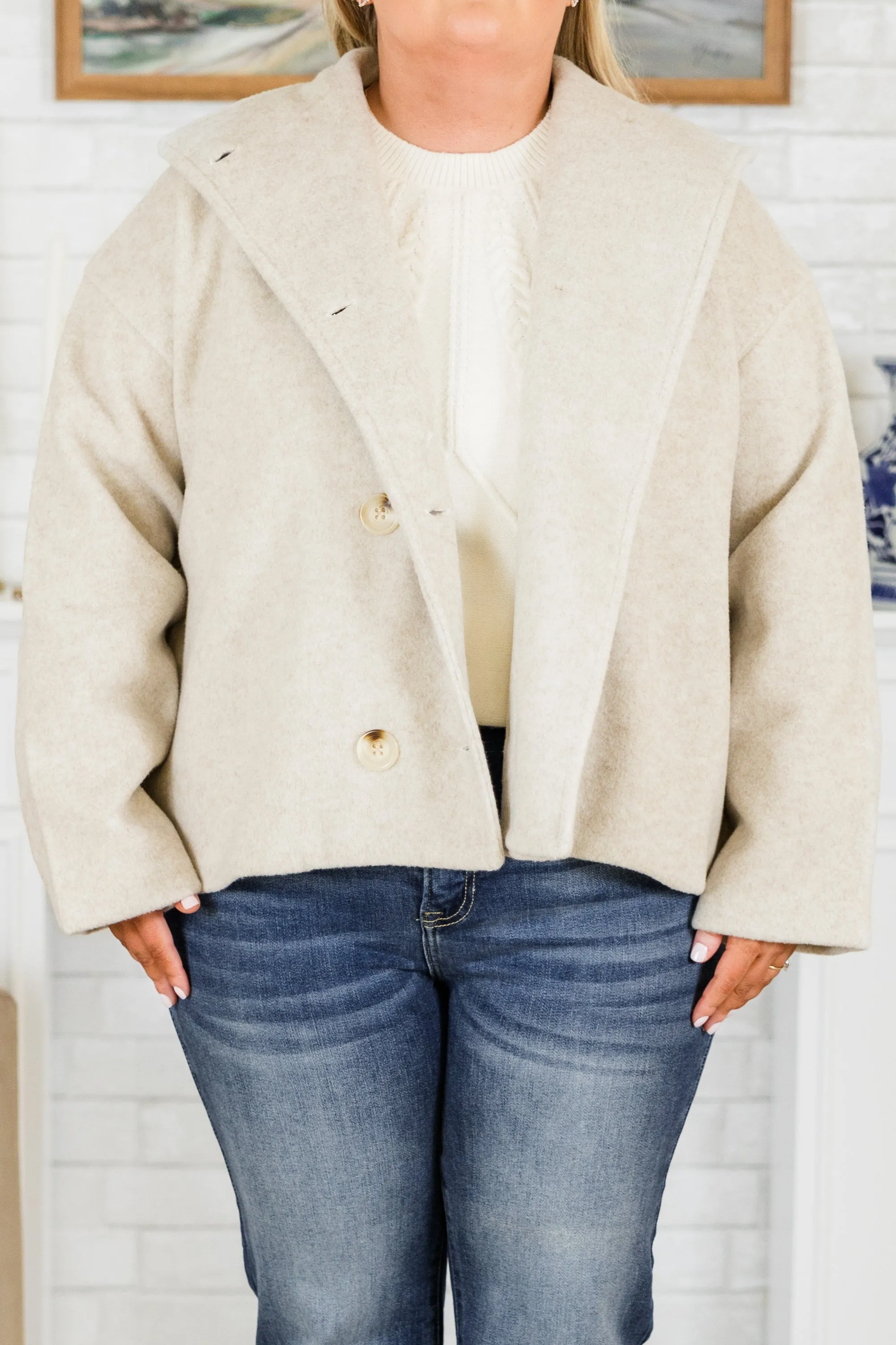 Ask Anyway Jacket, Taupe