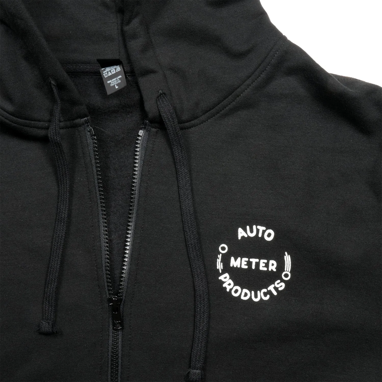 AutoMeter 0448L ZIP HOODIE; ADULT LARGE; BLACK; VINTAGE