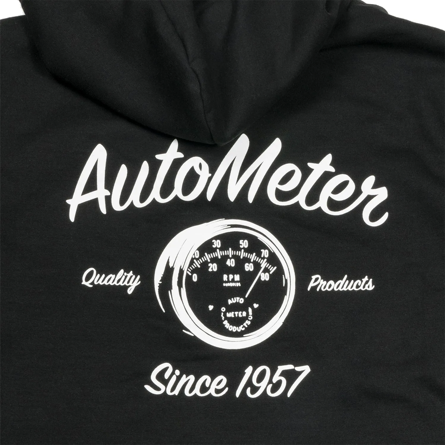 AutoMeter 0448L ZIP HOODIE; ADULT LARGE; BLACK; VINTAGE