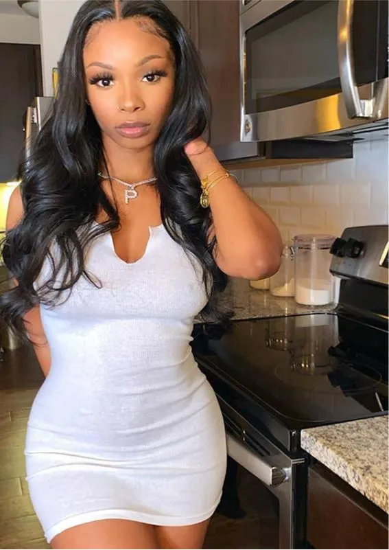 Basic Plunge Bodycon Dress