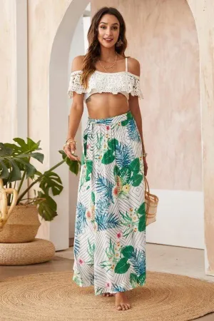 Boho Pleated Skirt with Floral Theme