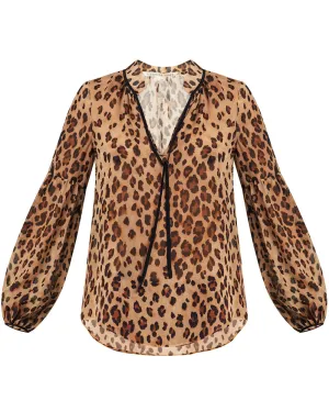 Brown Leopard Charren Blouse