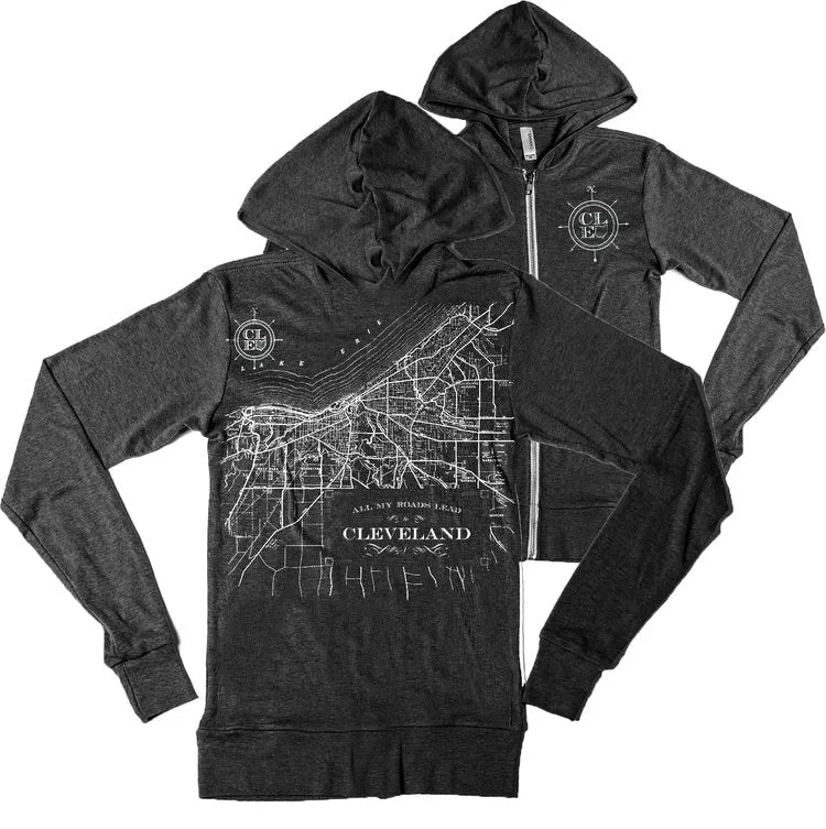 Cleveland Map Zip Up Lightweight Jacket