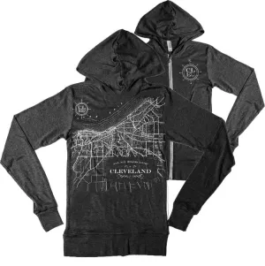 Cleveland Map Zip Up Lightweight Jacket
