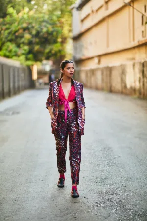Concrete Jungle Print Pant Suit Set