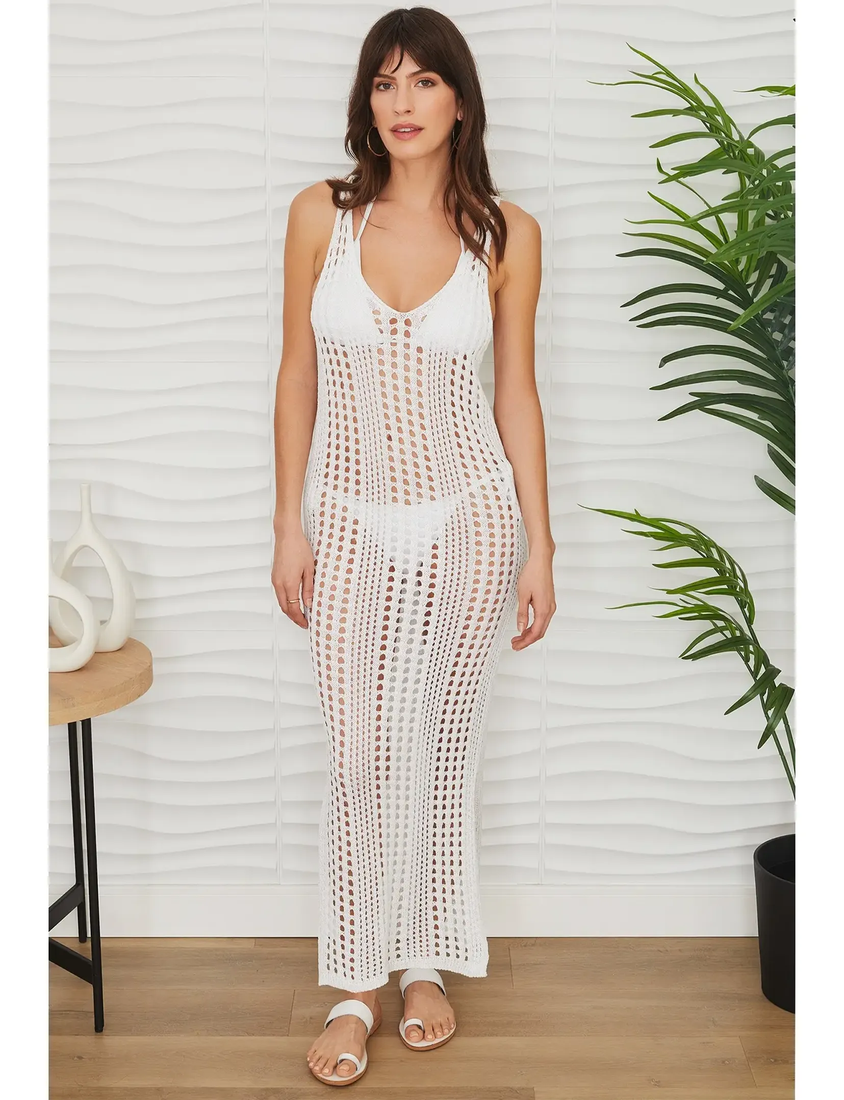 Crochet Maxi Dress, White