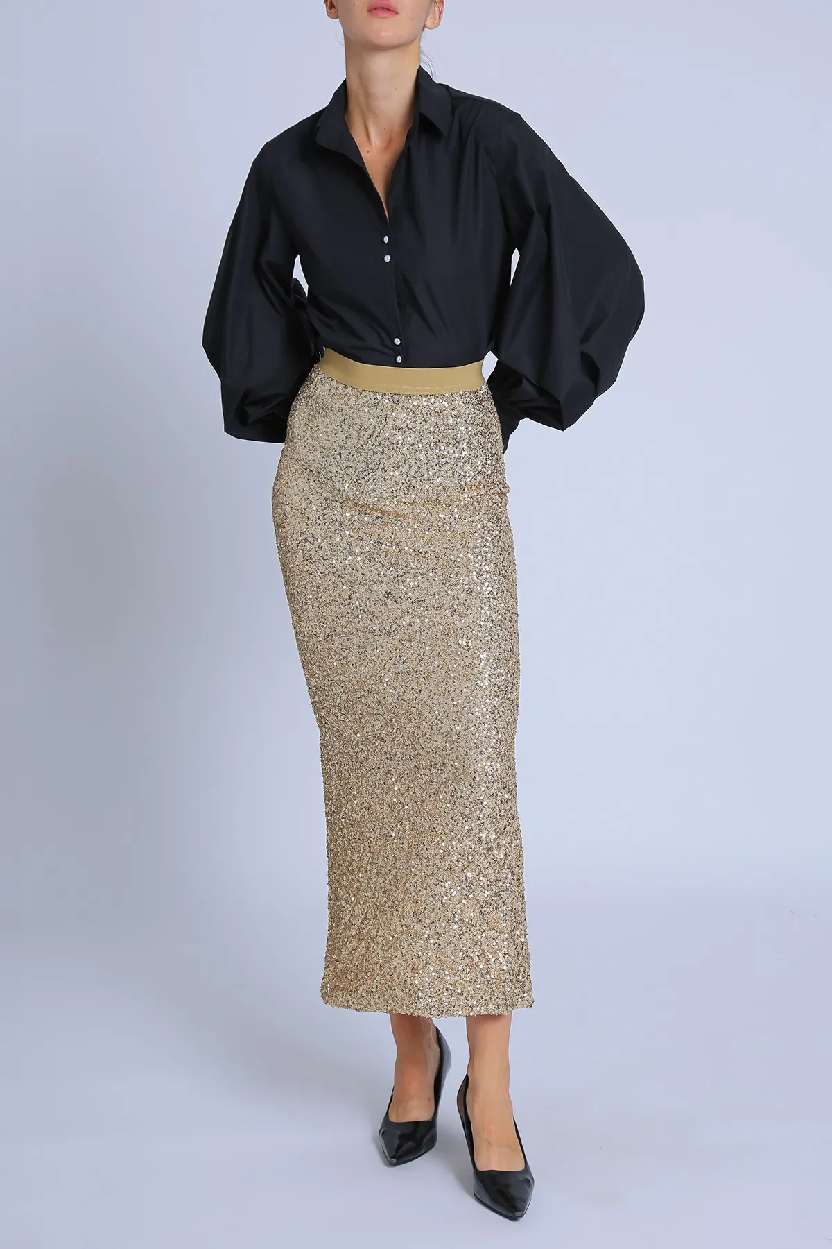 Disco Night Sequin Pencil Skirt