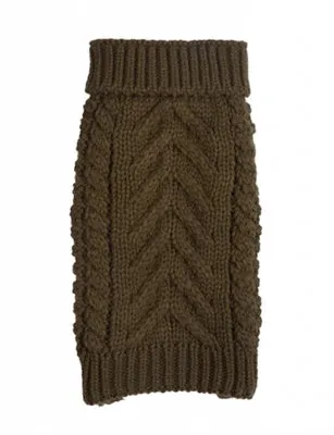 Fab Dog Olive Chunky Turtleneck