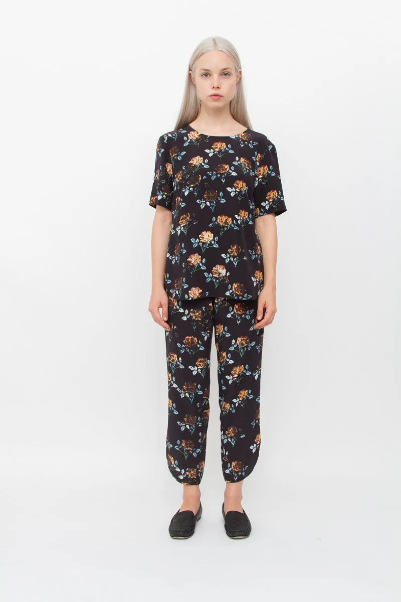 FLORAL SILK BLOUSE