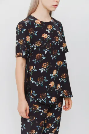 FLORAL SILK BLOUSE