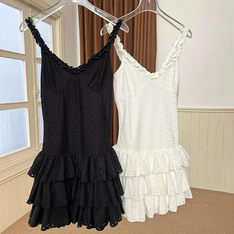 Frill Ruffle Skirt Charming Cami Mini Dress