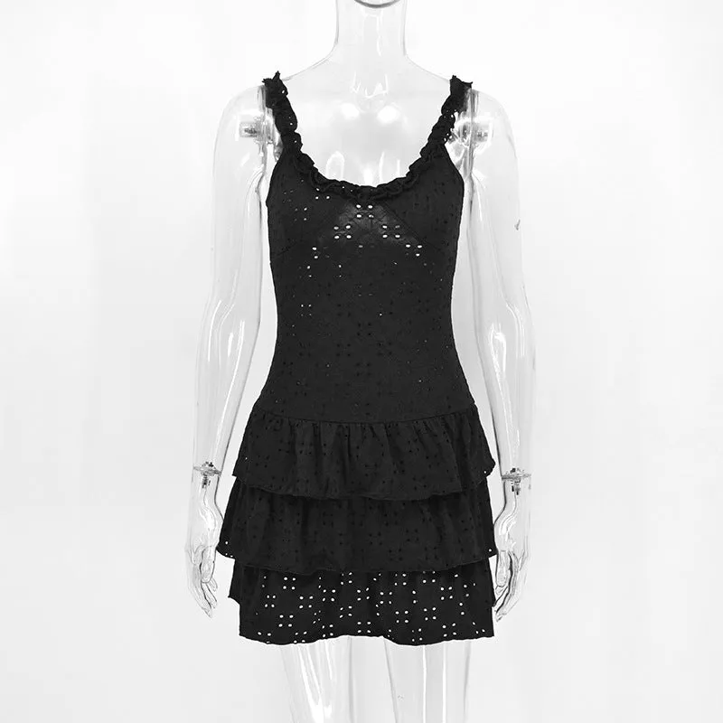 Frill Ruffle Skirt Charming Cami Mini Dress