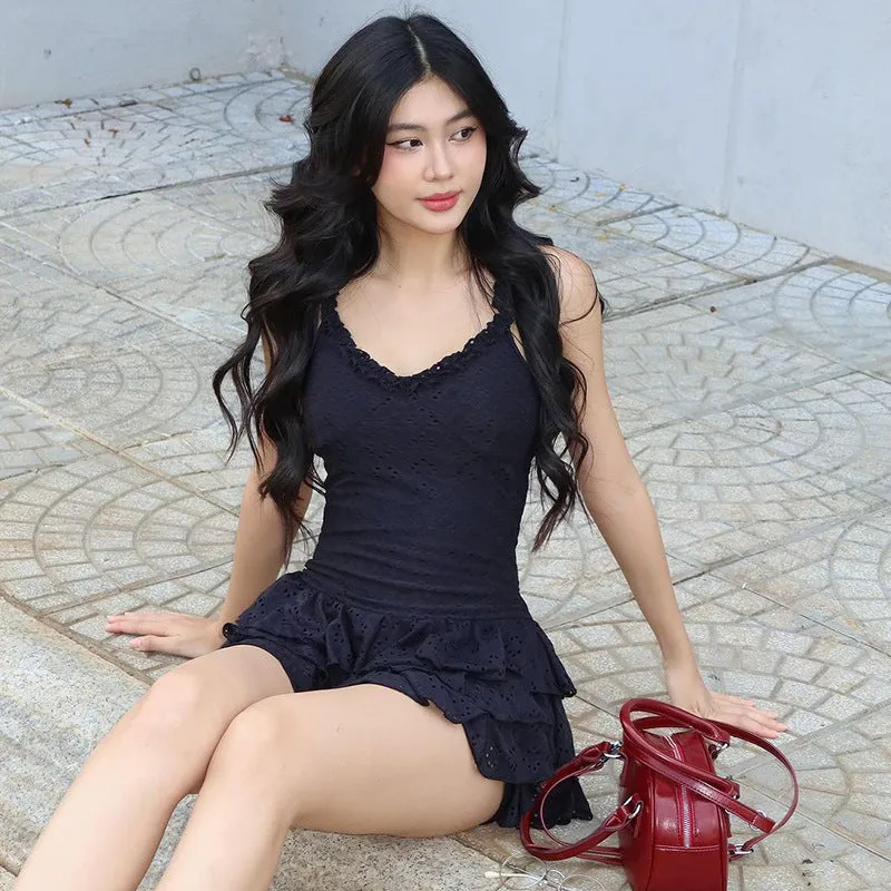 Frill Ruffle Skirt Charming Cami Mini Dress