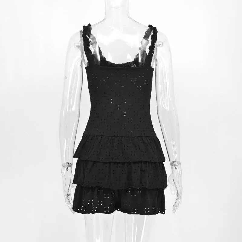 Frill Ruffle Skirt Charming Cami Mini Dress