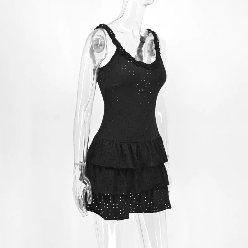 Frill Ruffle Skirt Charming Cami Mini Dress