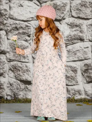 Girls Long Sleeve Floral Maxi Dress
