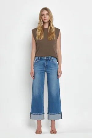 High Rise Cuff Denim