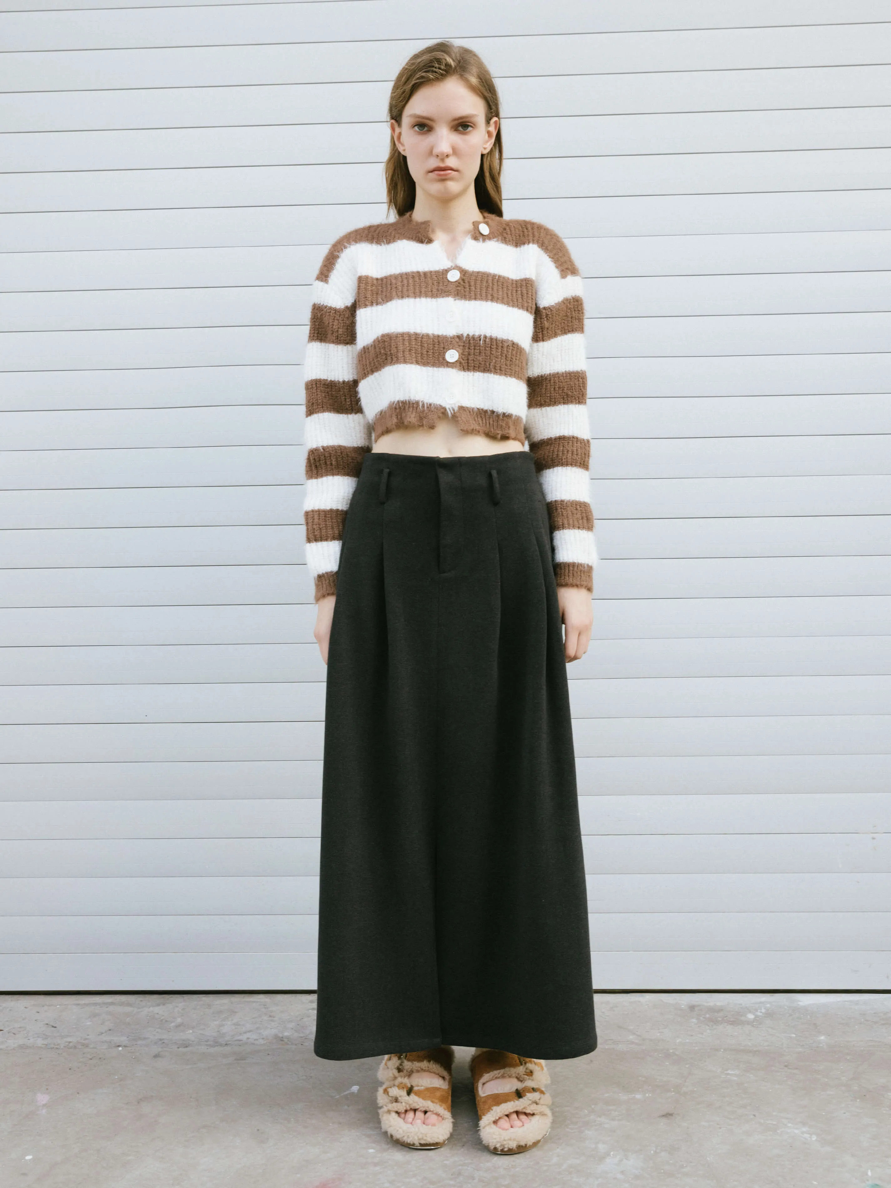 High Waist A-line Straight Long Skirt