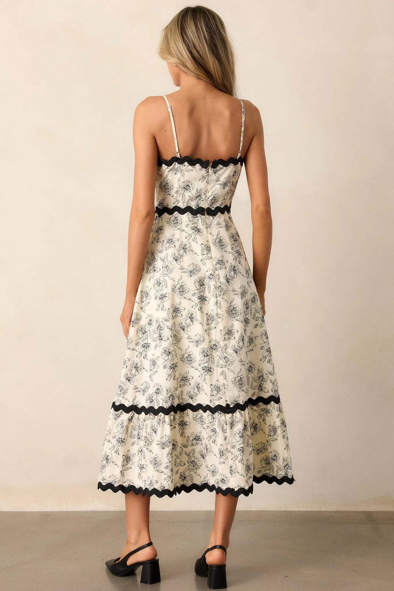 Ivy Illusions Cotton Ivory Floral Print Maxi Dress