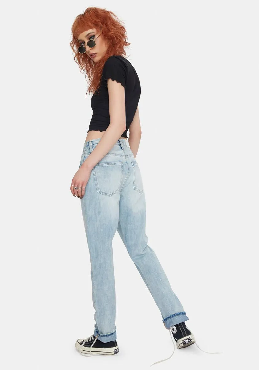 Keaton High Rise Slim Straight Denim Jeans