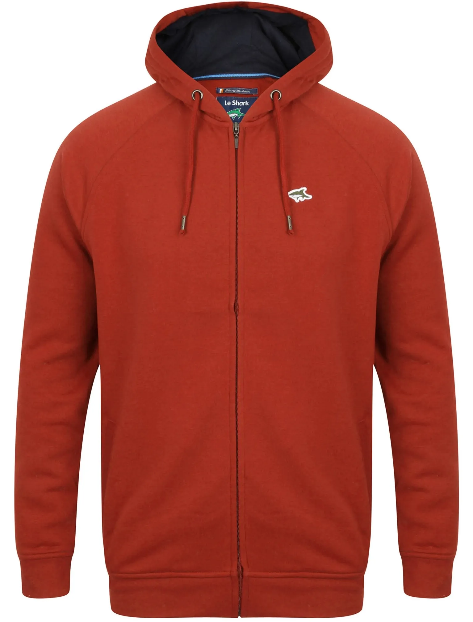 Lombard Zip Through Hoodie in Red - Le Shark