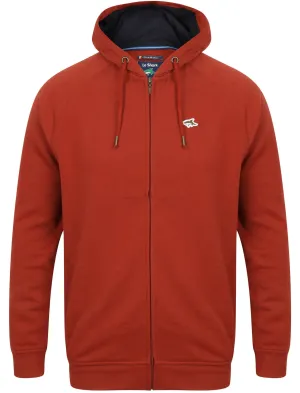 Lombard Zip Through Hoodie in Red - Le Shark