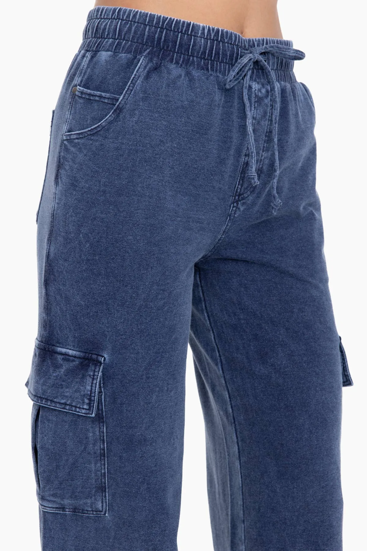 Mineral Wash Cotton Cargo Pants