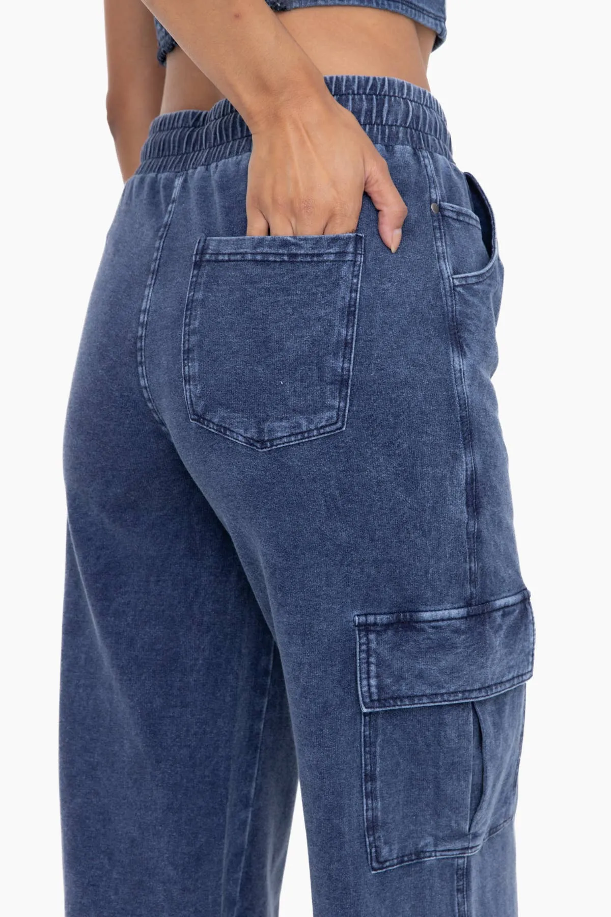 Mineral Wash Cotton Cargo Pants