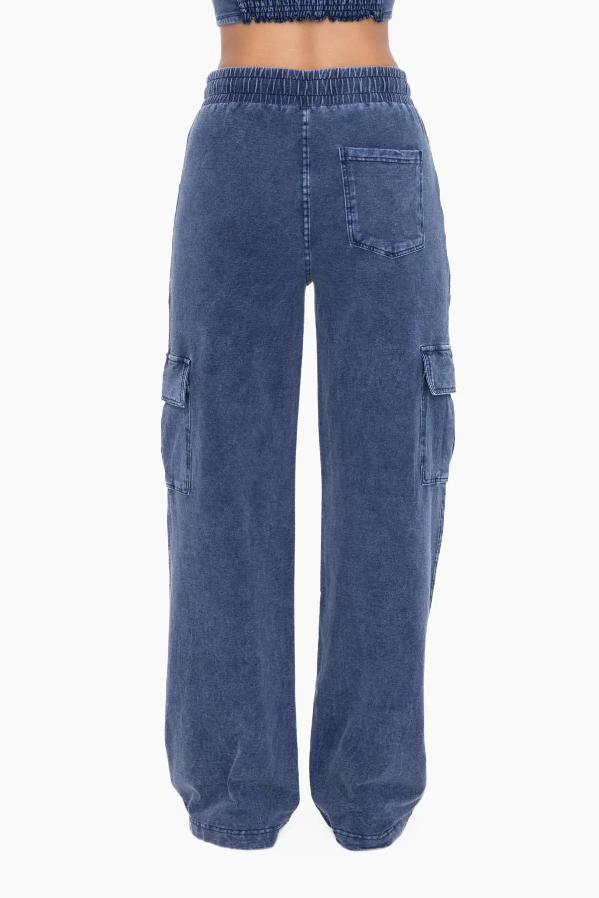 Mineral Wash Cotton Cargo Pants