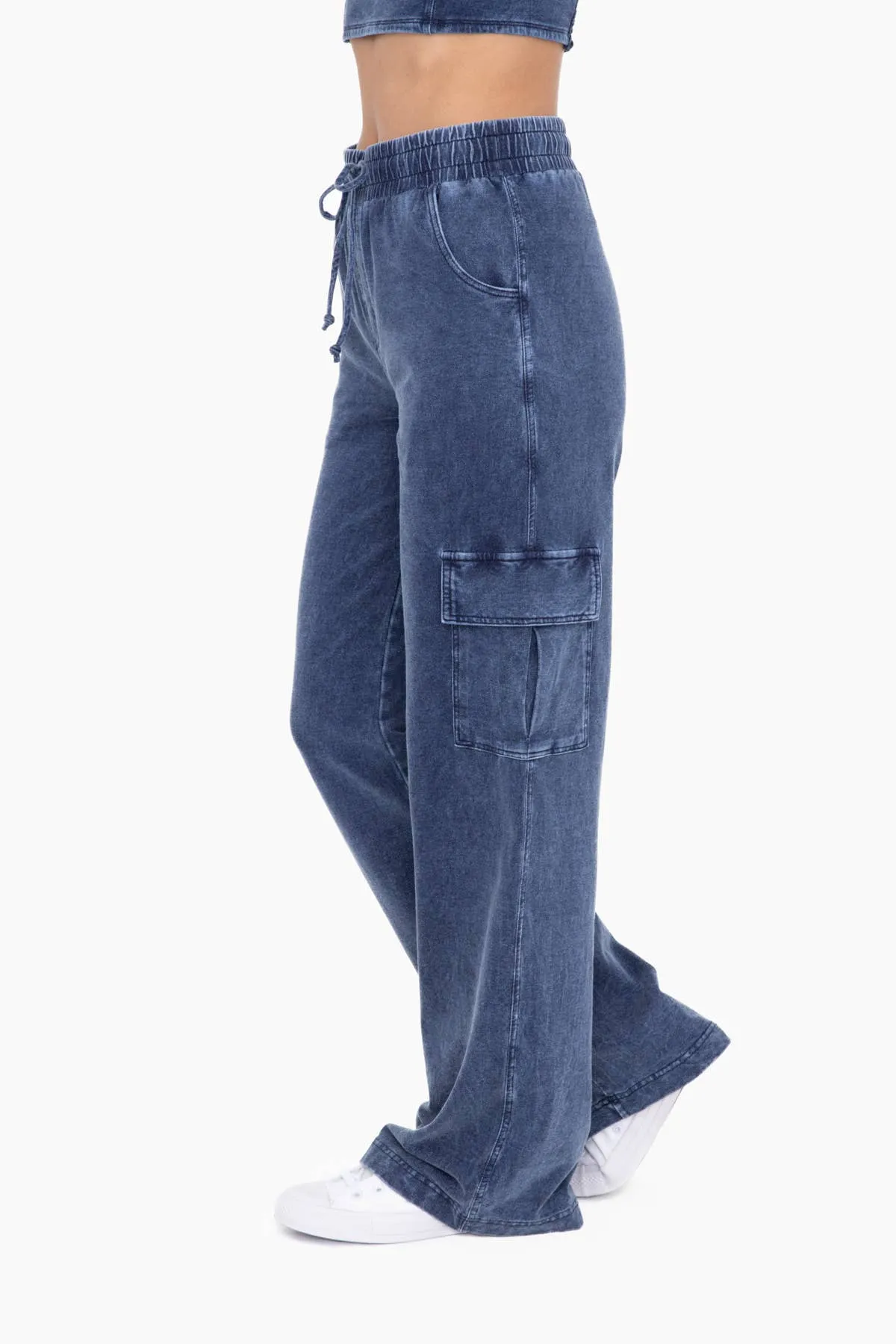 Mineral Wash Cotton Cargo Pants
