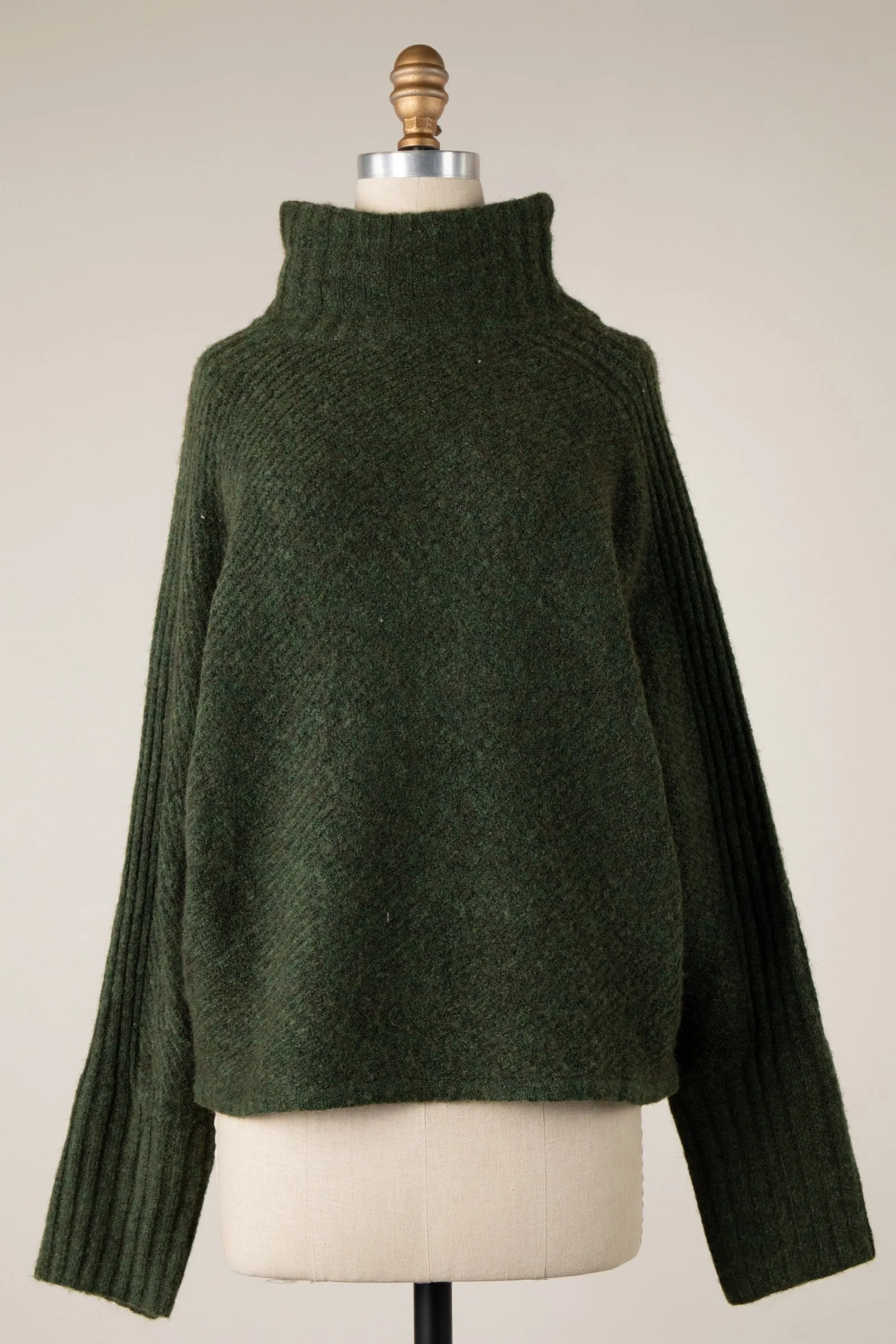 MOCK NECK RIBBED KNIT SWEATER 1 PACK