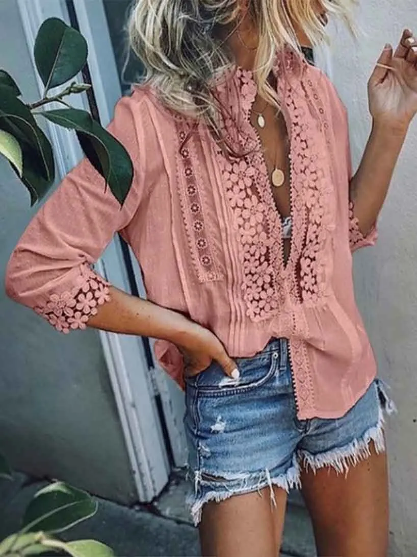 Sexy Lace Casual Shirt