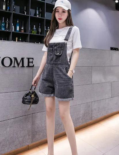 Smoke gray suspenders jeans
