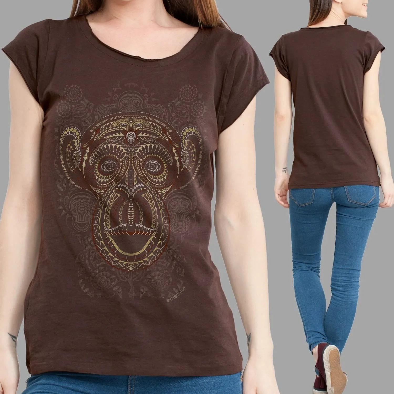 Tā Moko Women T-Shirt - Slim Fit- Brown