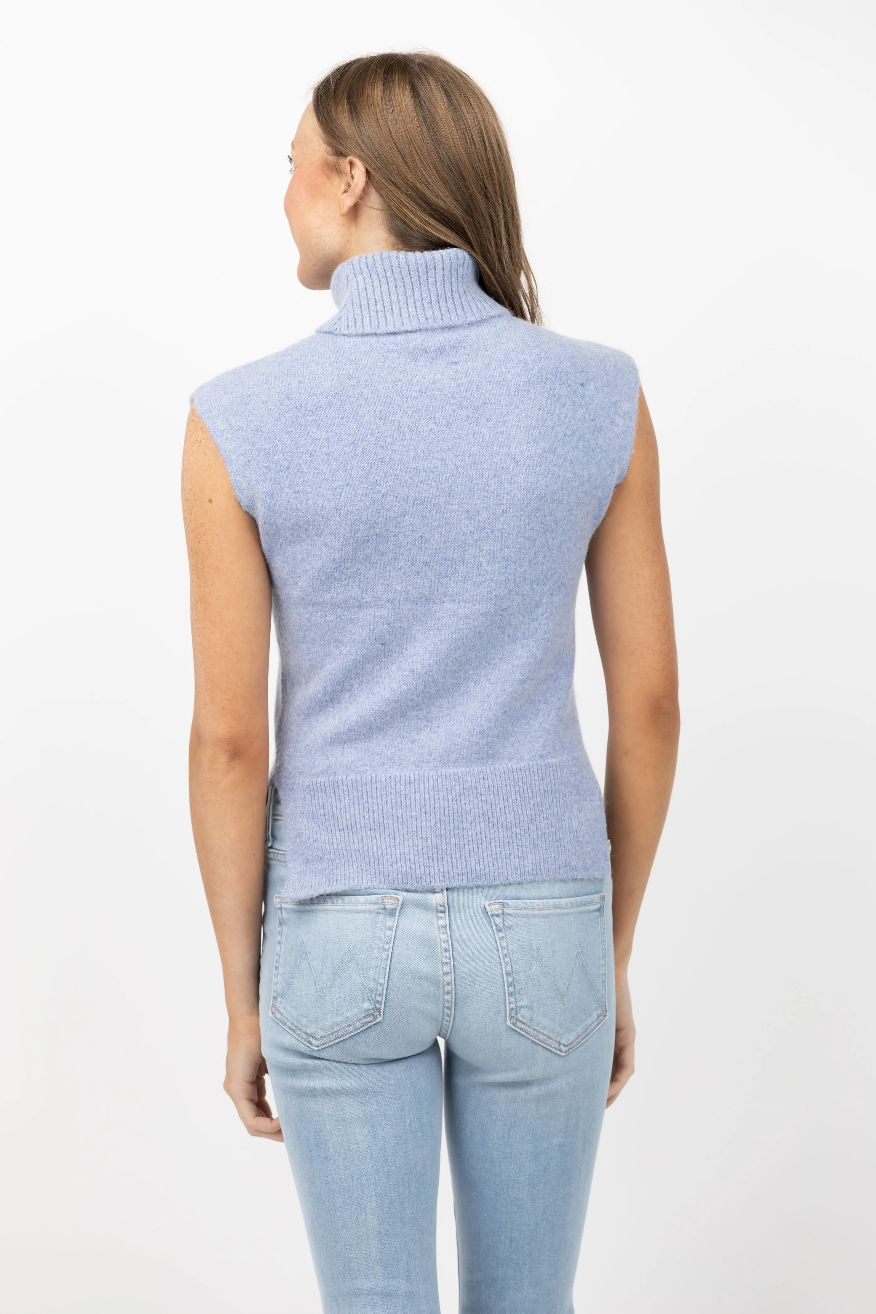 Tanya Taylor Aaron Sweater Vest in Slate Blue