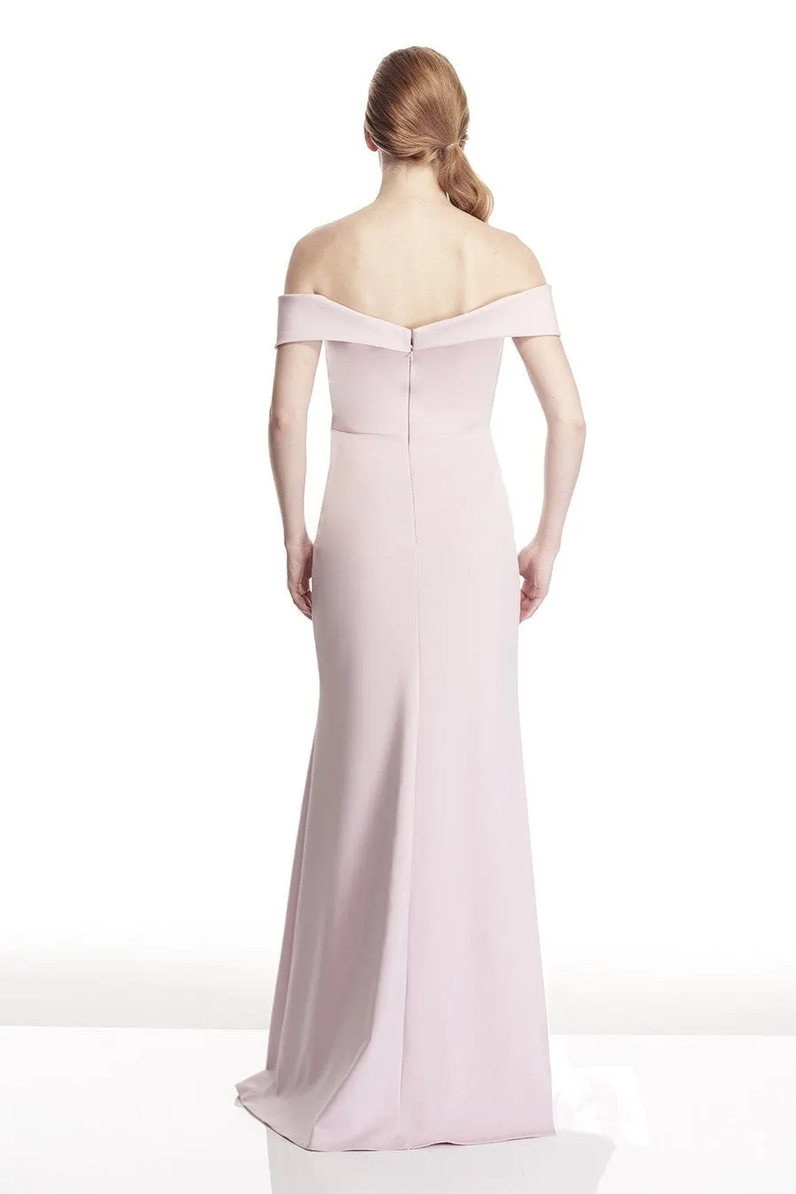 Tina Holly Couture T17115 Tea Rose Pink Off Shoulder Formal Gown Dress