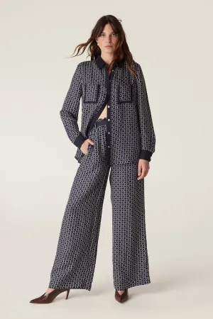 Willa Wide Leg Pant - Chain Print