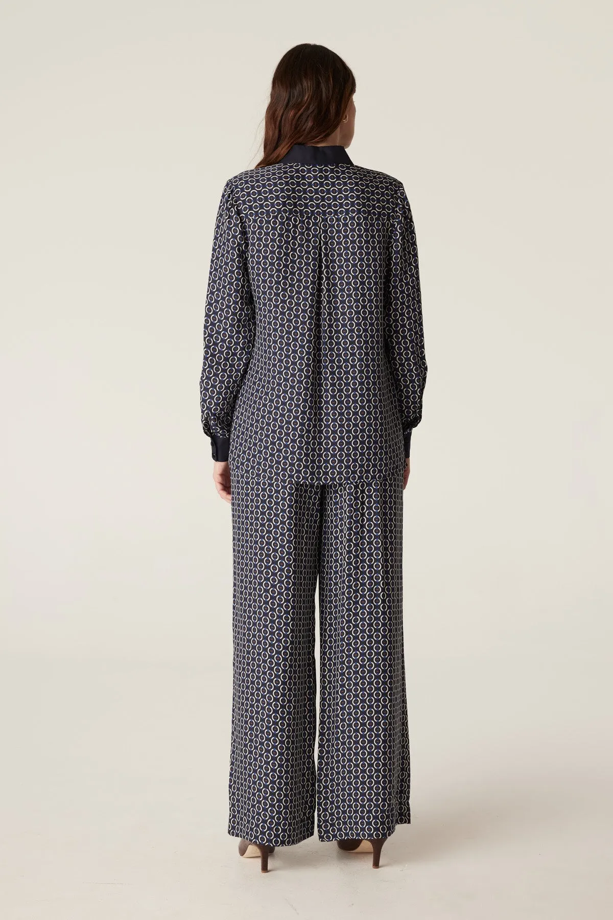 Willa Wide Leg Pant - Chain Print