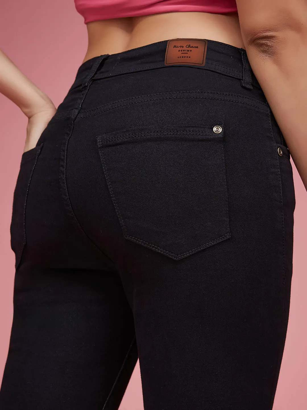 Women's Black Slim Fit High Rise Denim Jeans